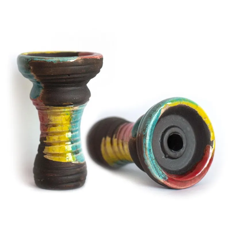 Vintage Clay & Glass Shot Hookah Bowl