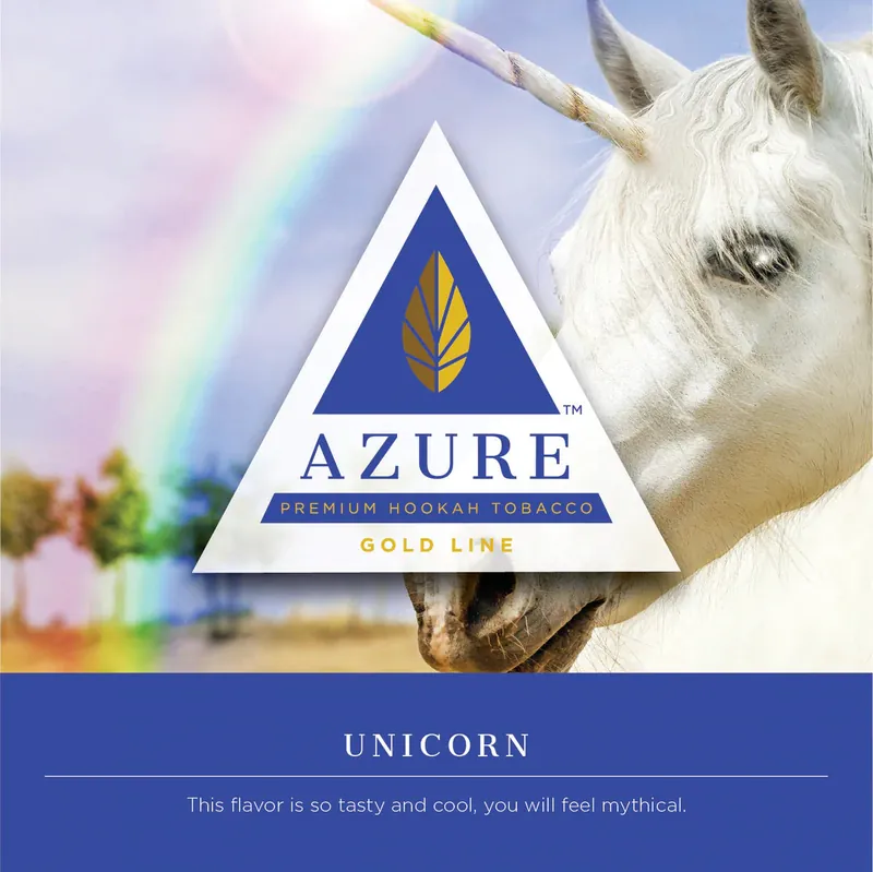 Azure Gold Line Unicorn Hookah Shisha Flavor