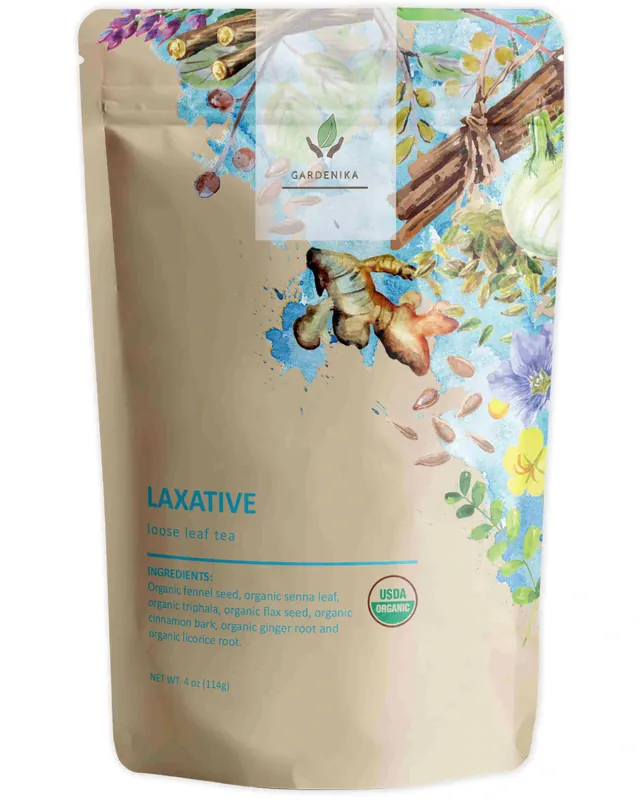 Gardenika Laxative Loose Leaf Herbal Tea, USDA Organic, Caffeine Free - 4 oz (114g)