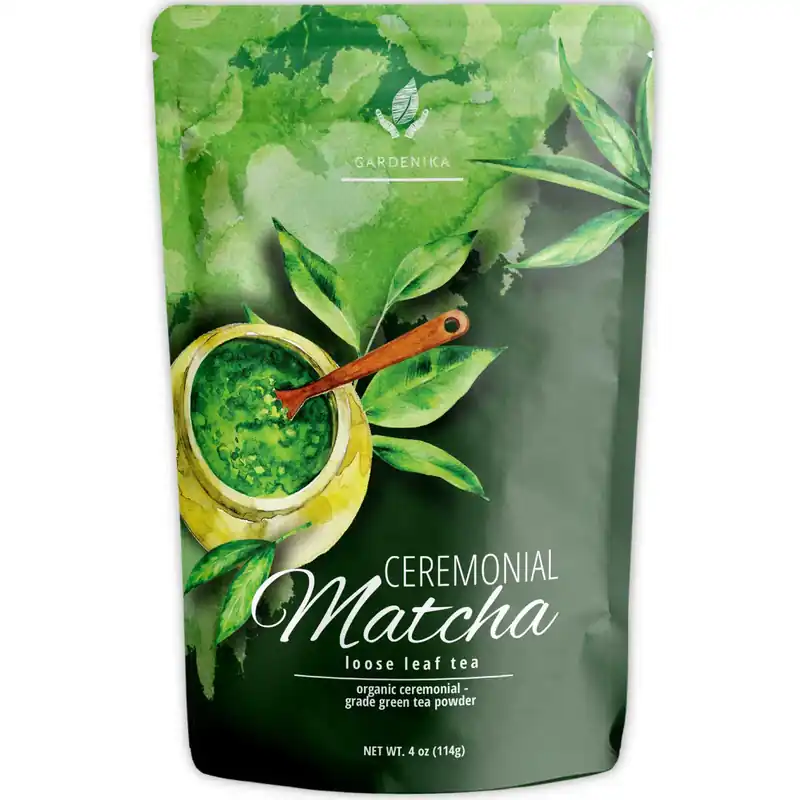 Gardenika Ceremonial Grade Matcha Green Tea Powder, USDA Organic, 55+ Servings – 4 Oz (113g)