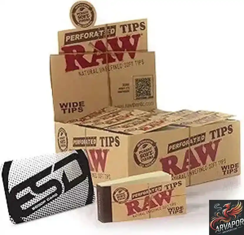 RAW Perforated Tips - Natural Unrefined Hemp And Cotton Tips - Wide Size