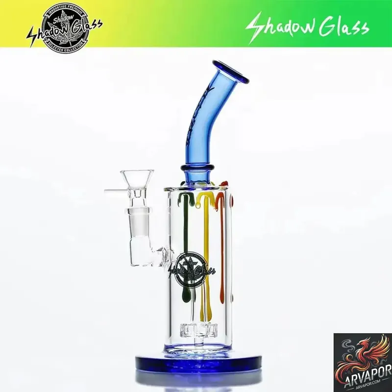 Shadow Glass Water Pipe With Disc Perc - Assorted Colors