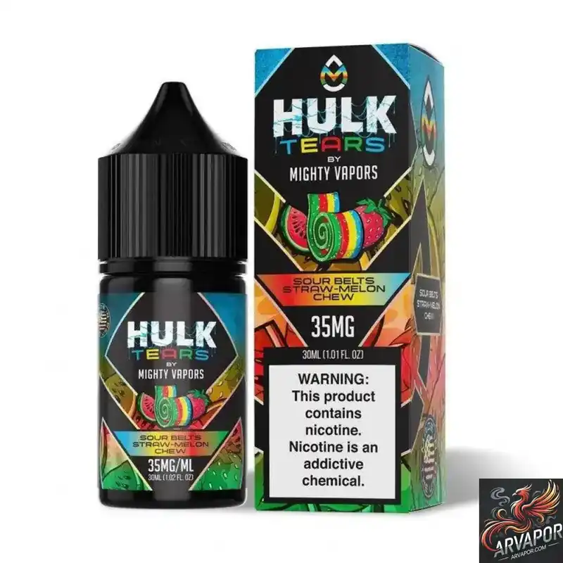 Sour Belts Straw Melon Chew - Hulk Tears Salt 30mL