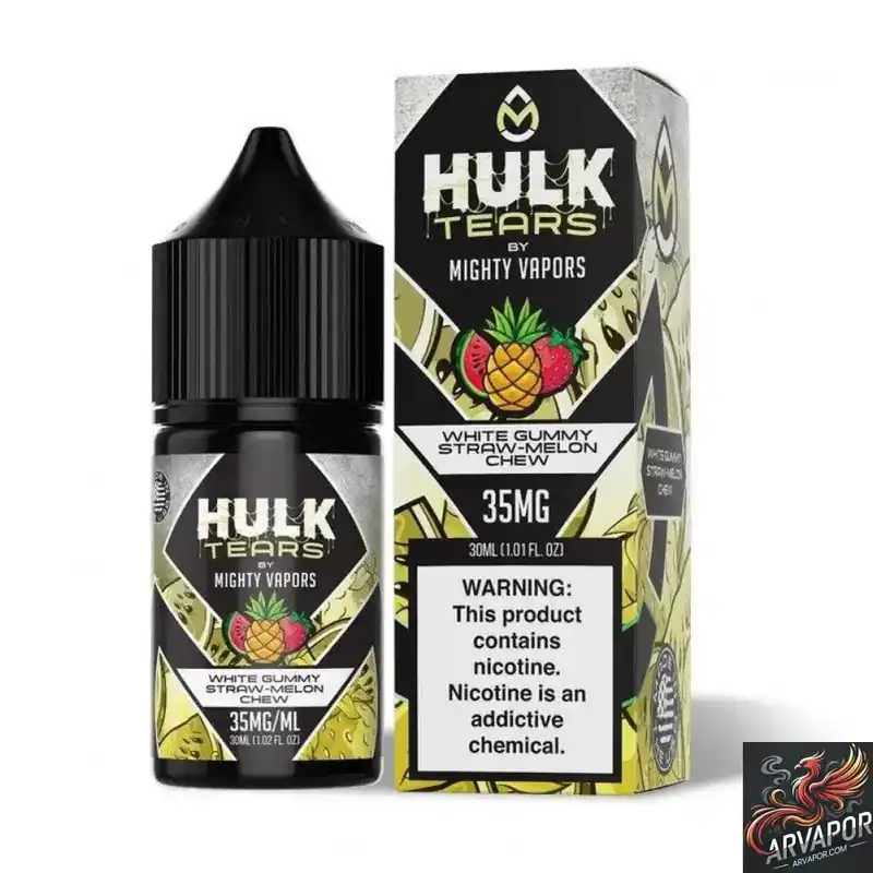 White Gummy Straw Melon Chew - Hulk Tears Salt 30mL