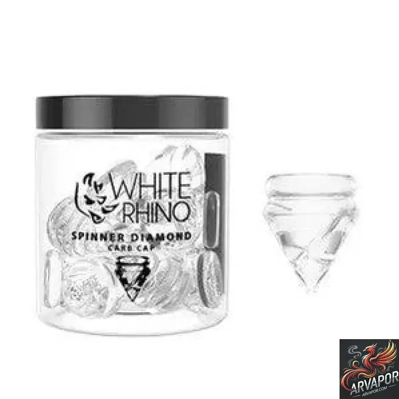 White Rhino Spinner Diamond Glass Carb Cap