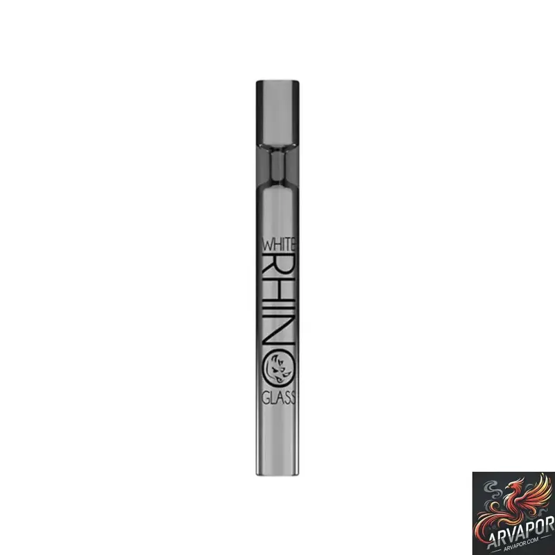 White Rhino Black Glass Chillum With Silicone Cap