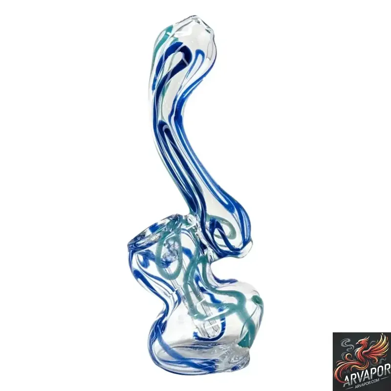 4" Assorted Mini Spiral Line Clear Body Bubbler Hand Pipe-AR Vapor