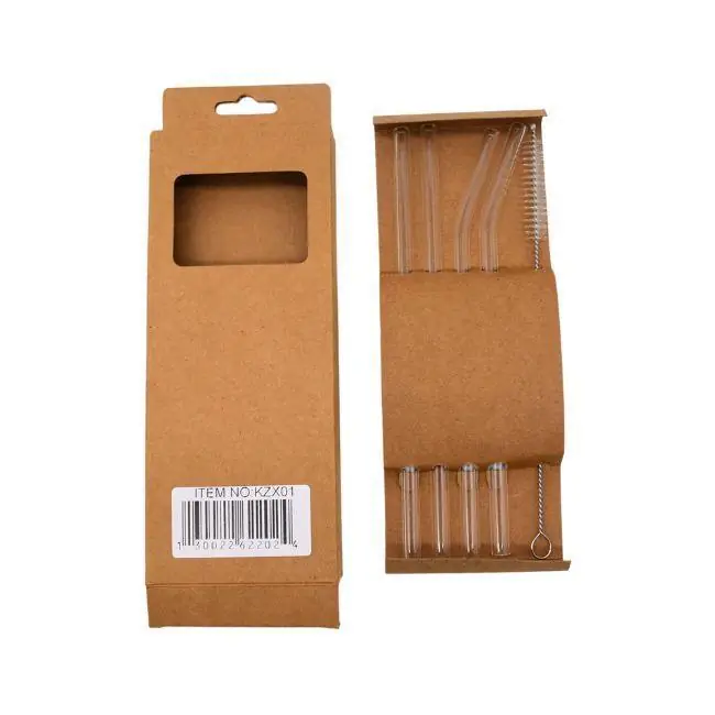 Straight Clear Tube 8mm Straw With Brush 5CT/ BOX - MyVpro