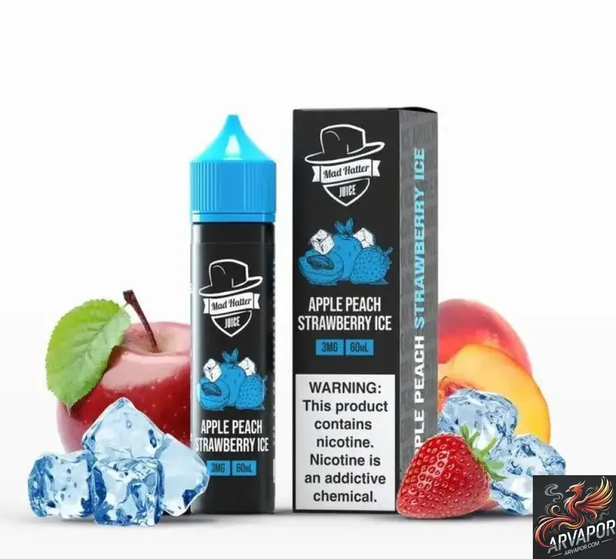 Apple Peach Strawberry Ice - Mad Hatter 60mL - arvapor.com