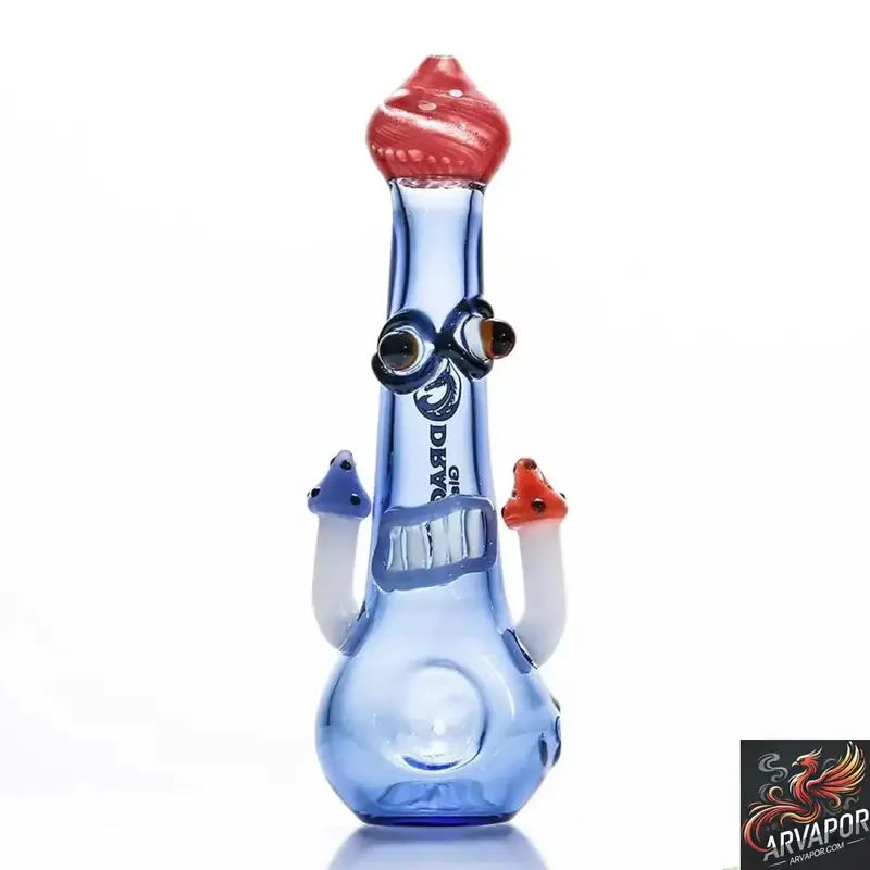 Dragon Glass Hand Pipe Mushroom Design Spoon - Assorted Colors