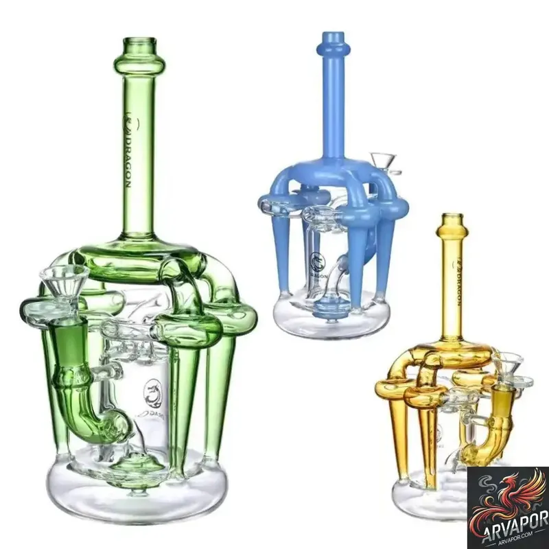 Dragon Glass Abstract Recycler Design Water Pipe