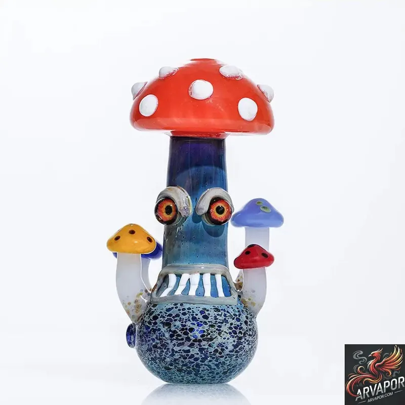Dragon Platinum Angry Mushroom Glass Hand Pipe Spoon - Dragon Glass