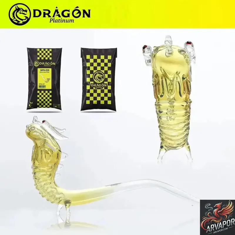 Dragon Platinum Glass Sherlock Hand Pipe - Dragon Glass