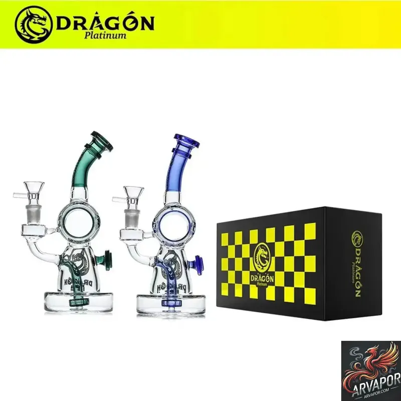 Dragon Platinum Orbital Design Water Pipe - Dragon Glass