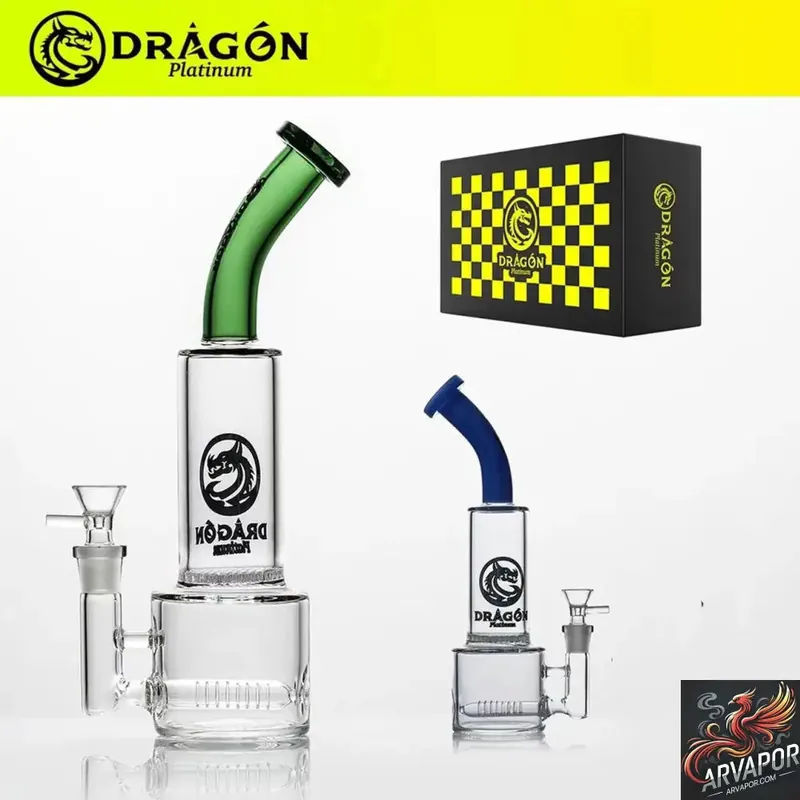 Dragon Platinum Glass Honeycomb Perc Water Pipe - Dragon Glass