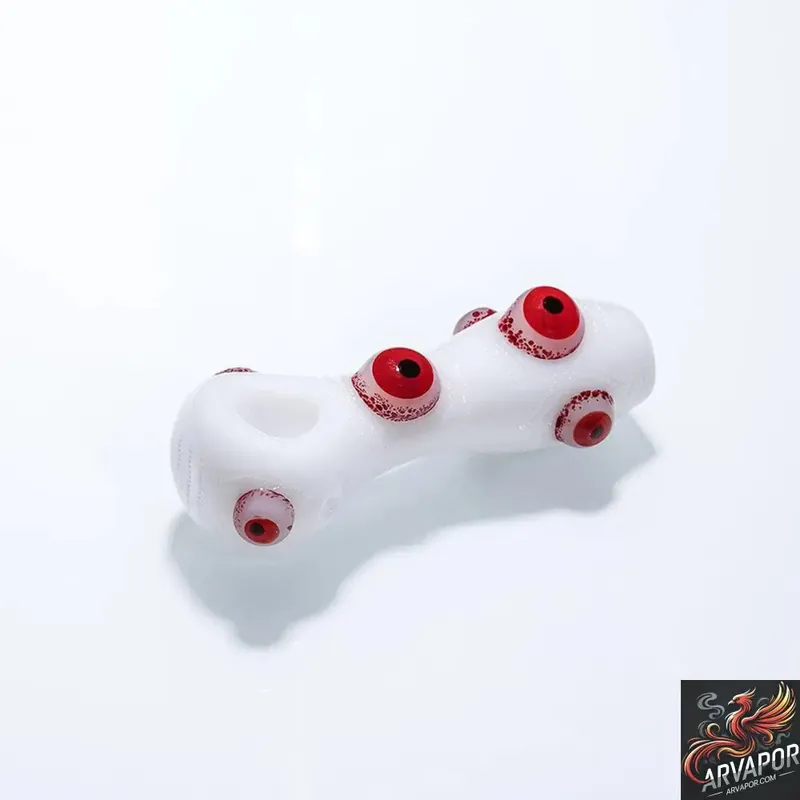 Dragon Platinum Red Eyes Creature Glass Hand Pipe Spoon - Dragon Glass