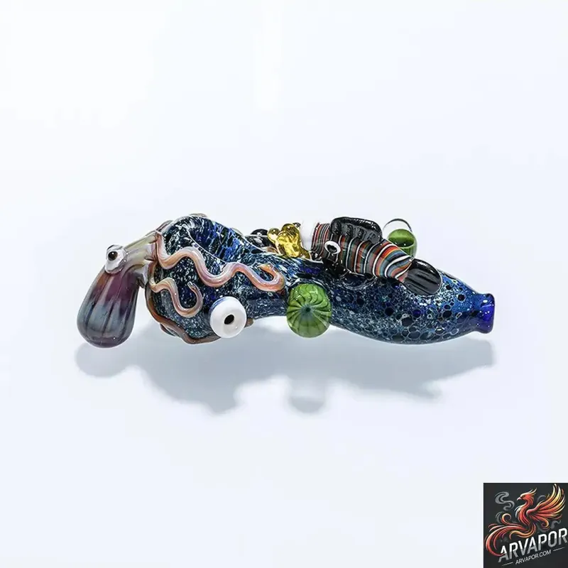 Dragon Platinum Sea Life Glass Hand Pipe Spoon - Dragon Glass