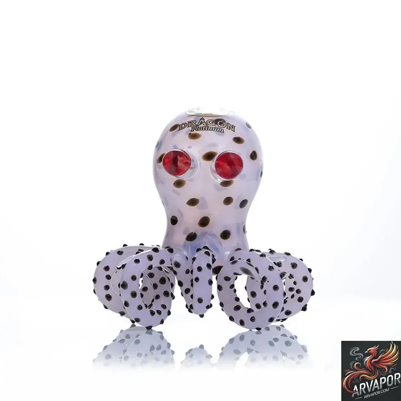 Dragon Platinum Octopus Glass Hand Pipe - Dragon Glass