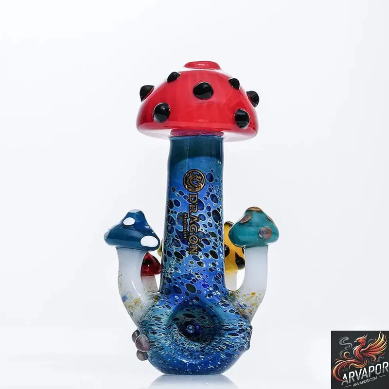 Dragon Platinum Mushroom Glass Hand Pipe Spoon - Dragon Glass