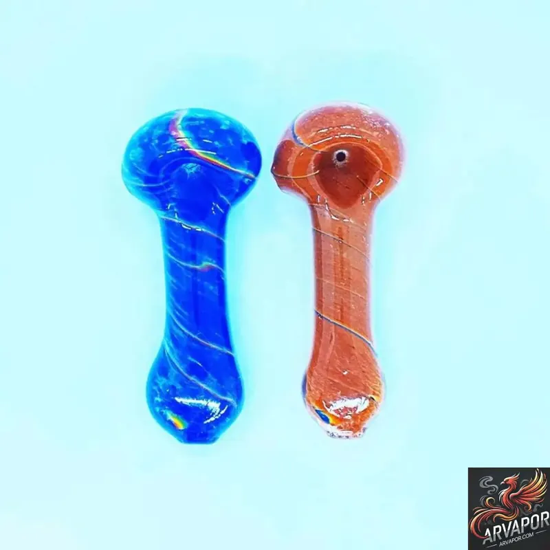 Frit Rasta Color Line Spoon Glass Hand Pipe - arvapor.com