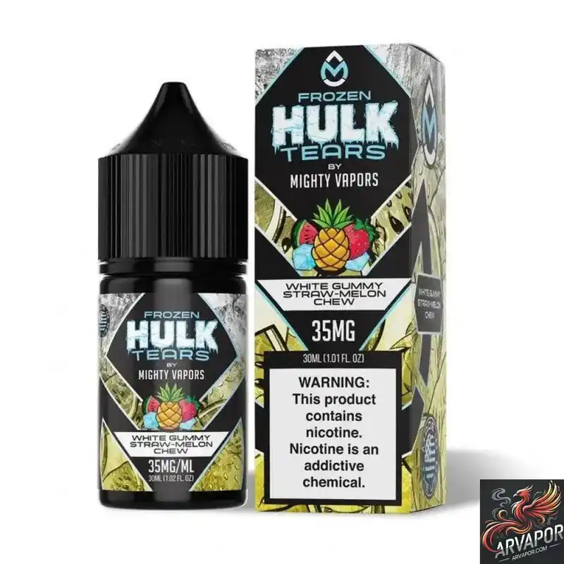 Frozen White Gummy Straw Melon Chew - Hulk Tears Salt 30mL