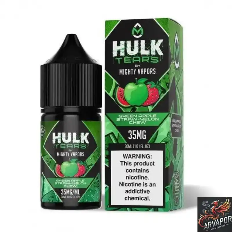 Green Apple Straw Melon Chew - Hulk Tears Salt 30mL