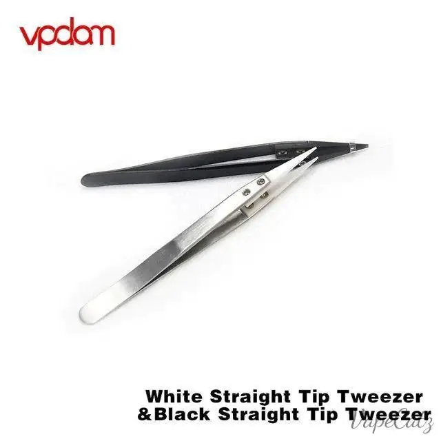 Vpdam Straight White Tip Tweezers - Build