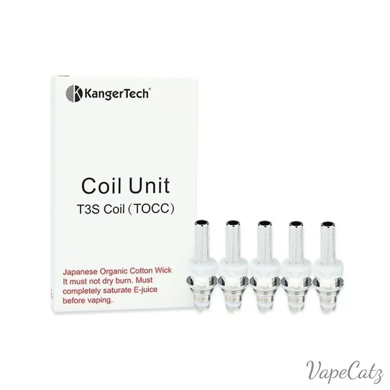 KangerTech T3S Clear Cartomizer Coils - 5 pack TOCC