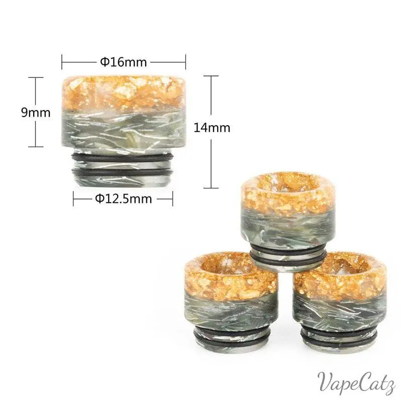 810 Drip Tip - Green & Gold Resin B2