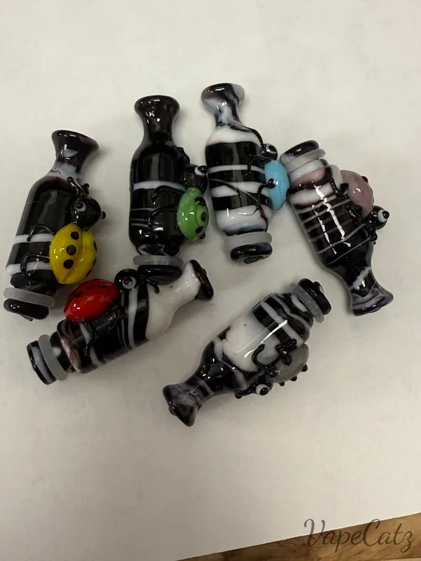 510 Fancy Glass with Lady Bug Drip Tip S22 - 510 Replacement Tips