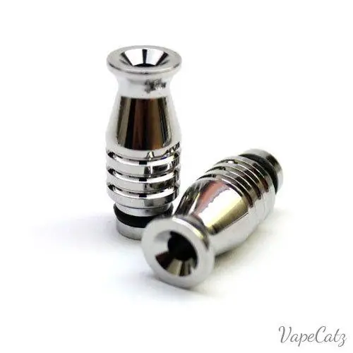 510 Flared & Ribbed Chrome Drip Tip S29 - 510 Replacement Tips