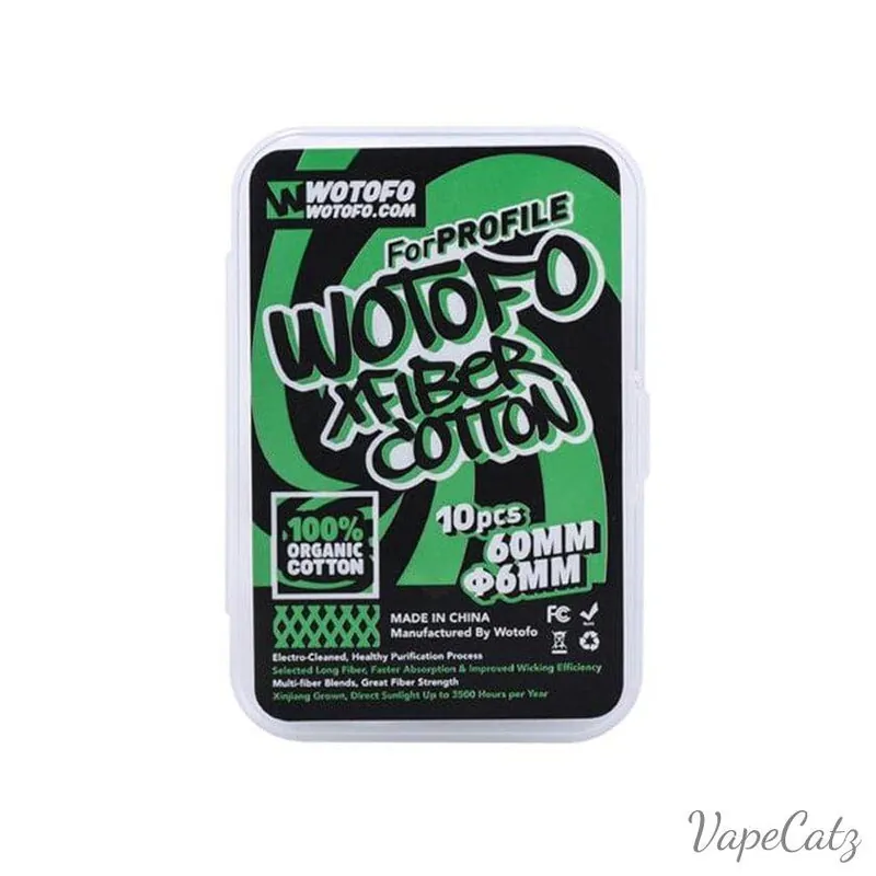 10pcs Wotofo Xfiber Cotton 6mm or 3mm (for Profile RDA & Profile Unity RTA) - Wire