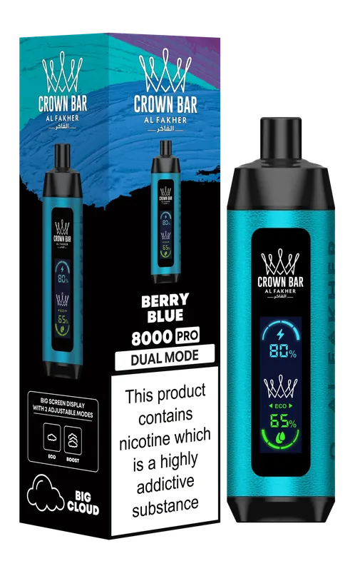 Berry Blue Al Fakher Crown Bar PRO 8k