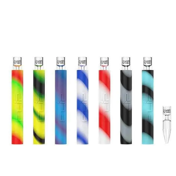 White Rhine Flip Chillum to Straw Pyrex - White Rhino