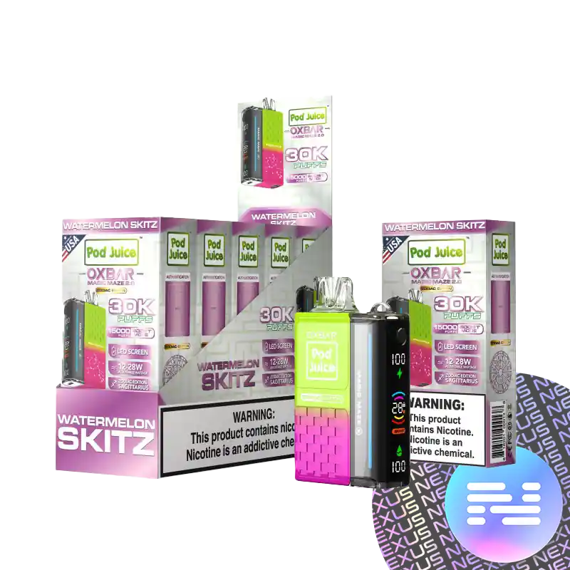 Watermelon Skitz Pod Juice x OXBAR Magic Maze 2 30K Puff Disposable Vape - OXBAR Disposable Vapes