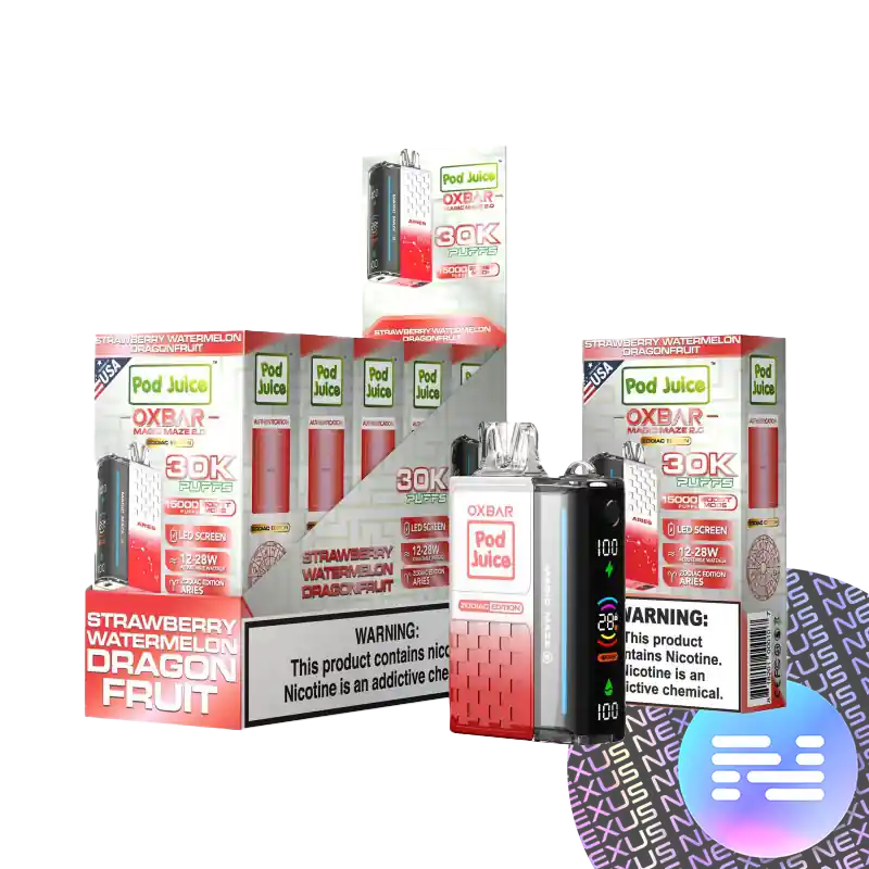 Strawberry Watermelon Dragon Fruit Pod Juice x OXBAR Magic Maze 2 30K Puff Disposable Vape - OXBAR Disposable Vapes