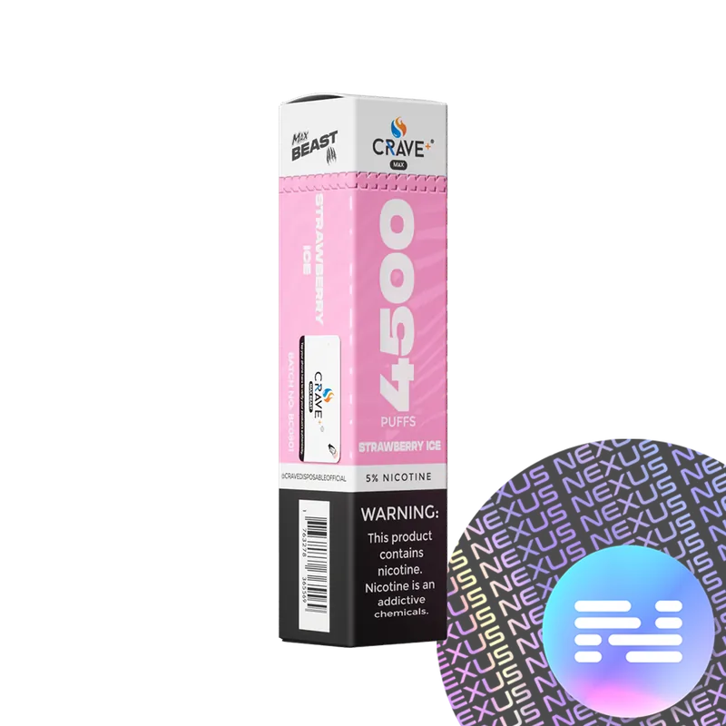 Strawberry Ice CRAVE MAX Beast Disposable Vape 4500 Puff - Crave Vape