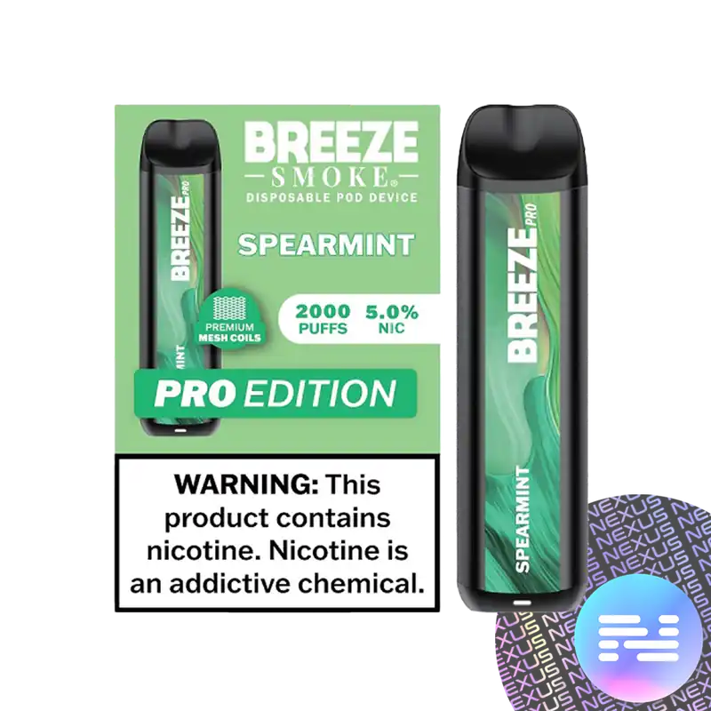 Spearmint Breeze PRO 2000 Disposable Vape - Breeze Pro Disposable Vape: 2000 Puffs of Innovation & Flavor