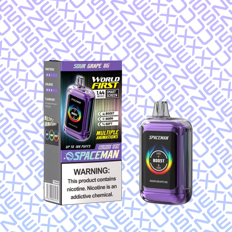 Sour Grape BG Spaceman Curve 18K SMOK Disposable Vape - SMOK Disposable Vapes and Mods | Spaceman Vapes | Priv Bar Vape