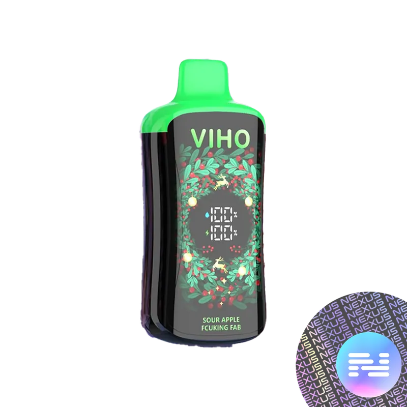 Sour Apple Fucking FAB VIHO Supercharge PRO Christmas Disposable Vape - VIHO TURBO - Disposable Vape
