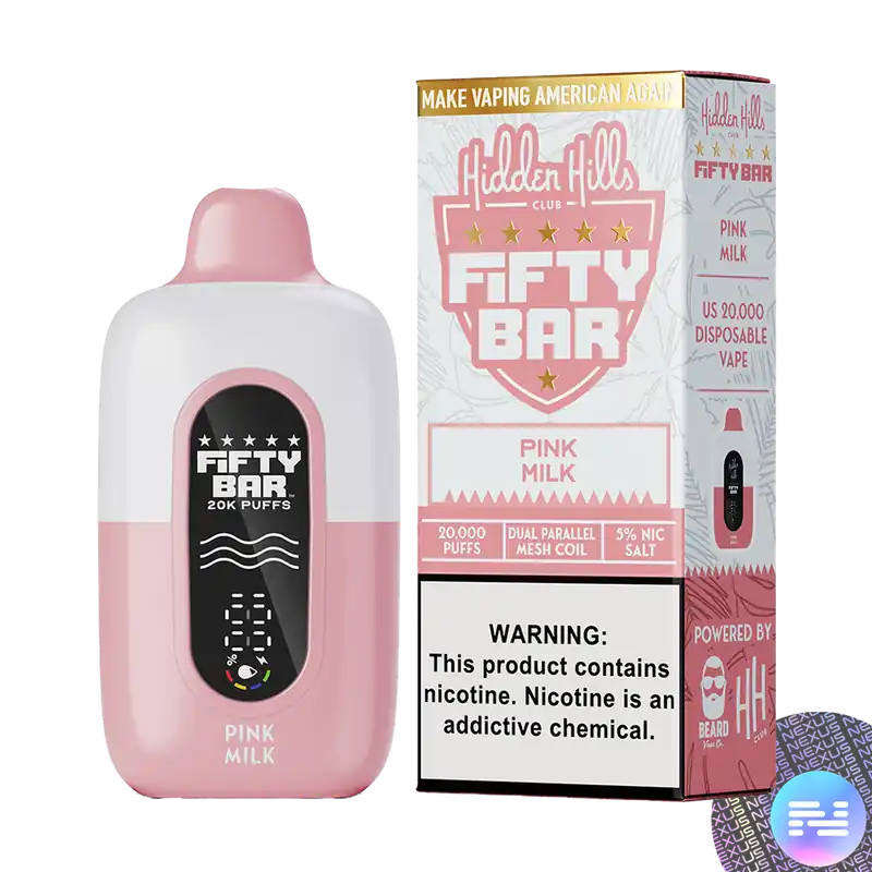 Pink MILK Hidden Hills x Fifty Bar 20K Disposable Vape - Fifty Bar Vapes