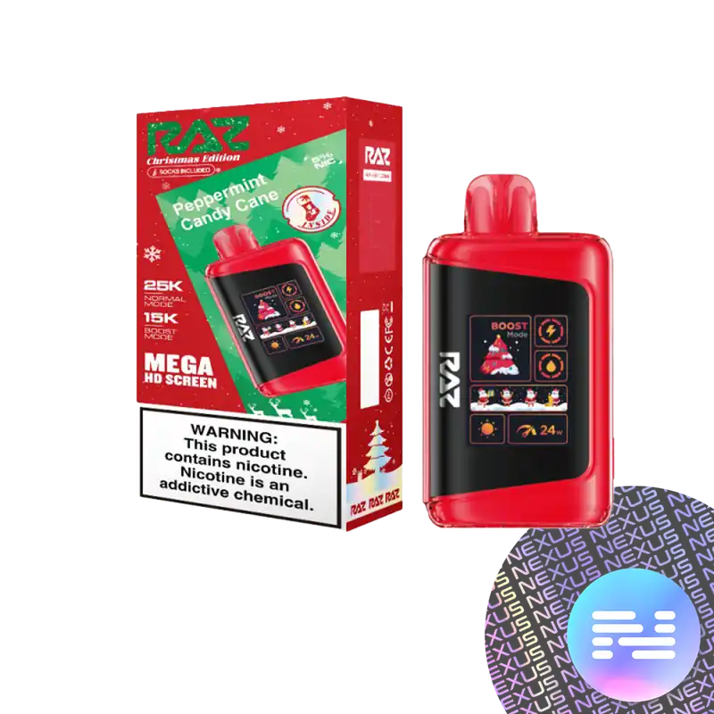 Peppermint Candy Cane RAZ LTX 25000 Christmas Disposable Vape - Raz Bars