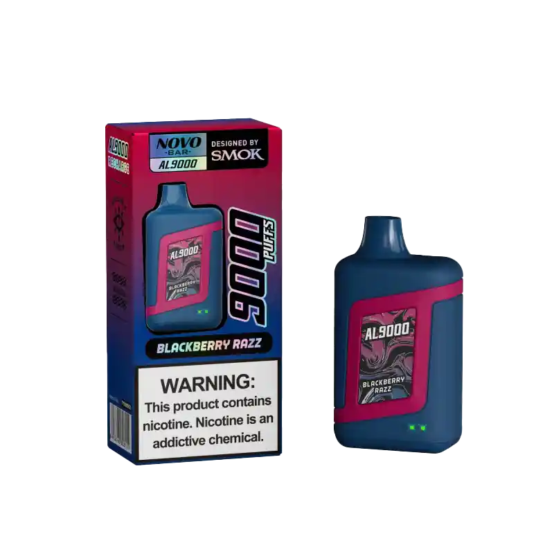 NOVO Bar AL9000 9000 Puffs Disposable Vape – Blackberry Razz - SMOK Disposable Vapes and Mods | Spaceman Vapes | Priv Bar Vape