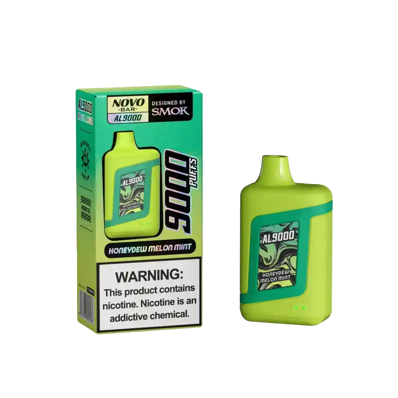 NOVO Bar AL9000 9000 Puffs Disposable Vape – Honeydew Melon Mint - SMOK Disposable Vapes and Mods | Spaceman Vapes | Priv Bar Vape
