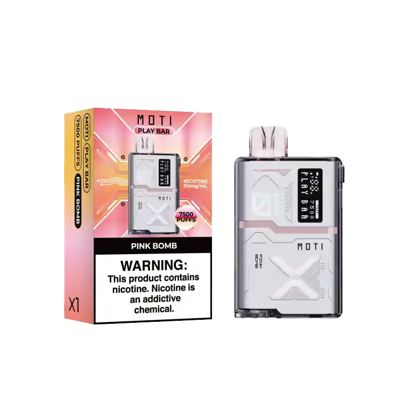 MOTI Play Bar 7500 Disposable Vape – Pink Bomb - MOTI Vape | Disposable Vapes, Tanks, Mods, Mesh Coils, and Pods