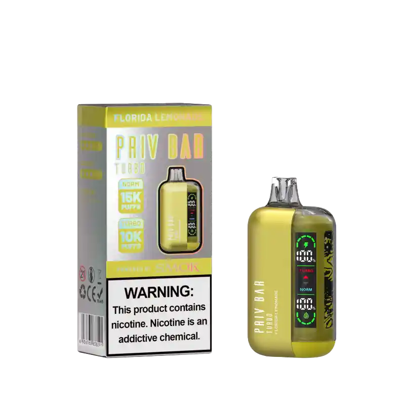Florida Lemonade PRIV Bar Turbo 15000 Disposable Vape - SMOK Disposable Vapes and Mods | Spaceman Vapes | Priv Bar Vape