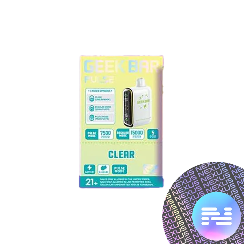 CLEAR Geek Bar Pulse Disposable Vape 15000 Puff - Geek Vape