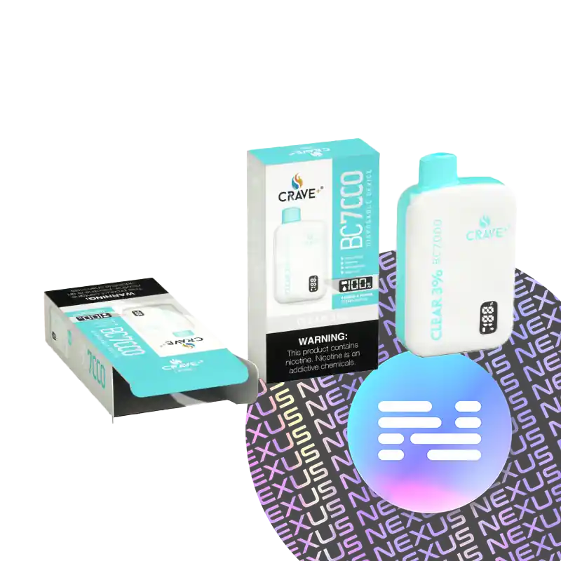 Clear 3% Crave BC7000 Disposable Vape 7000 Puff - Crave Vape