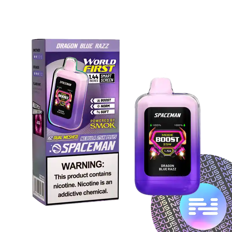 Dragon Blue Razz Spaceman Nebula 25000 Plus Disposable Vape - SMOK Disposable Vapes and Mods | Spaceman Vapes | Priv Bar Vape