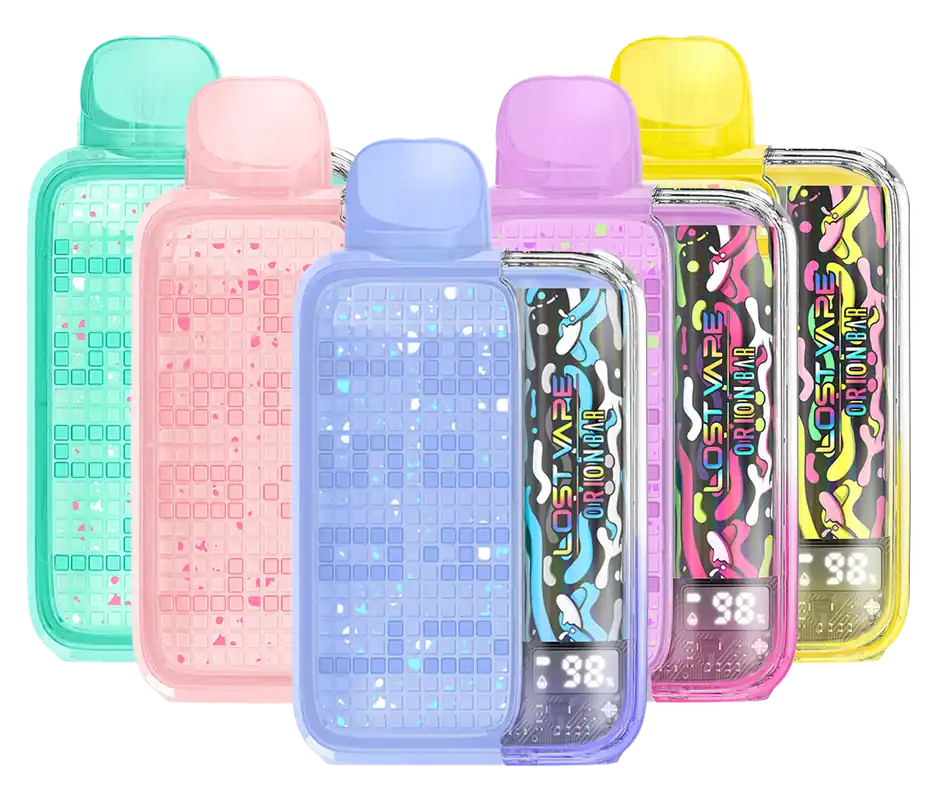 Lost Vape Orion Bar 10000 Disposable: The Ultimate Rechargeable Disposable 5% Nicotine 10000 Puffs Disposable DeviceDiscover the cutting-edge Orion Bar 10000 is","currency":"USD","tags":[],"images":[],"variants":{"5464":{"variantID":"5464","title":"Lost Vape Orion Bar 10000 Disposable","sku":"8969061597476","status":null,"price":2009,"imageID":"15858","imageUrl":"https://nexussmoke.com/wp-content/uploads/2025/05/MainProductImage_230b5209-5f8e-4372-b847-d2614c893421.png"},"5465":{"variantID":"5465","title":"Lost Vape Orion Bar 10000 Disposable - Blue Razz Ice","sku":"8969061597476","status":"inStock","price":2009,"imageID":"15859","imageUrl":"https://nexussmoke.com/wp-content/uploads/2025/05/BlueRazzIce_8f13e459-62ff-4f63-babb-27737128b4bc.png","customFields":{"attribute_flavors":"Blue Razz Ice"}},"5466":{"variantID":"5466","title":"Lost Vape Orion Bar 10000 Disposable - Grape Burst","sku":"8969061597476","status":"outOfStock","price":2009,"imageID":"15860","imageUrl":"https://nexussmoke.com/wp-content/uploads/2025/05/GrapeBurst.png","customFields":{"attribute_flavors":"Grape Burst"}},"5467":{"variantID":"5467","title":"Lost Vape Orion Bar 10000 Disposable - Kiwi Passionfruit Guava","sku":"8969061597476","status":"inStock","price":2009,"imageID":"15861","imageUrl":"https://nexussmoke.com/wp-content/uploads/2025/05/KiwiPassionfruitGuava_83630c07-6382-4f8a-9855-32e2d52fbc6e.png","customFields":{"attribute_flavors":"Kiwi Passionfruit Guava"}},"5468":{"variantID":"5468","title":"Lost Vape Orion Bar 10000 Disposable - Lush Ice","sku":"8969061597476","status":"outOfStock","price":2009,"imageID":"15862","imageUrl":"https://nexussmoke.com/wp-content/uploads/2025/05/LushIce_7d0bb07b-a605-42cb-9099-32e92b502d03.png","customFields":{"attribute_flavors":"Lush Ice"}},"5469":{"variantID":"5469","title":"Lost Vape Orion Bar 10000 Disposable - Miami Mint","sku":"8969061597476","status":"outOfStock","price":2009,"imageID":"15863","imageUrl":"https://nexussmoke.com/wp-content/uploads/2025/05/MiamiMint_7b3fb649-ca64-40f3-a5a1-17a0fd49d81e.png","customFields":{"attribute_flavors":"Miami Mint"}},"5470":{"variantID":"5470","title":"Lost Vape Orion Bar 10000 Disposable - Peach Mango Watermelon","sku":"8969061597476","status":"inStock","price":2009,"imageID":"15864","imageUrl":"https://nexussmoke.com/wp-content/uploads/2025/05/PeachMangoWatermelon_07339801-b5c7-4112-b6e4-73c5c2e8ffbf.png","customFields":{"attribute_flavors":"Peach Mango Watermelon"}},"5471":{"variantID":"5471","title":"Lost Vape Orion Bar 10000 Disposable - Pineapple Lemonade","sku":"8969061597476","status":"inStock","price":2009,"imageID":"15866","imageUrl":"https://nexussmoke.com/wp-content/uploads/2025/05/PineappleLemonade_fb6dcc21-a167-4f7e-9d14-328b651af6da.png","customFields":{"attribute_flavors":"Pineapple Lemonade"}},"5472":{"variantID":"5472","title":"Lost Vape Orion Bar 10000 Disposable - Raspberry Sour Apple","sku":"8969061597476","status":"inStock","price":2009,"imageID":"15872","imageUrl":"https://nexussmoke.com/wp-content/uploads/2025/05/RaspberrySourApple.png","customFields":{"attribute_flavors":"Raspberry Sour Apple"}},"5473":{"variantID":"5473","title":"Lost Vape Orion Bar 10000 Disposable - Strawberry Chew","sku":"8969061597476","status":"inStock","price":2009,"imageID":"15878","imageUrl":"https://nexussmoke.com/wp-content/uploads/2025/05/StrawberryChew.png","customFields":{"attribute_flavors":"Strawberry Chew"}},"5474":{"variantID":"5474","title":"Lost Vape Orion Bar 10000 Disposable - Strawberry Summertime","sku":"8969061597476","status":"outOfStock","price":2009,"imageID":"15887","imageUrl":"https://nexussmoke.com/wp-content/uploads/2025/05/StrawberrySummertime.png","customFields":{"attribute_flavors":"Strawberry Summertime"}}},"productID":"5464","productUrl":"https://nexussmoke.com/products/lost-vape-orion-bar-10000-disposable/","categoryIDs":null,"createdAt":null,"updatedAt":null,"published":true}    Home / Lost Vape: Disposables, Tanks, Mods and Coils / Lost Vape Orion Bar 10000 DisposableInstagramLost Vape Orion Bar 10000 Disposable